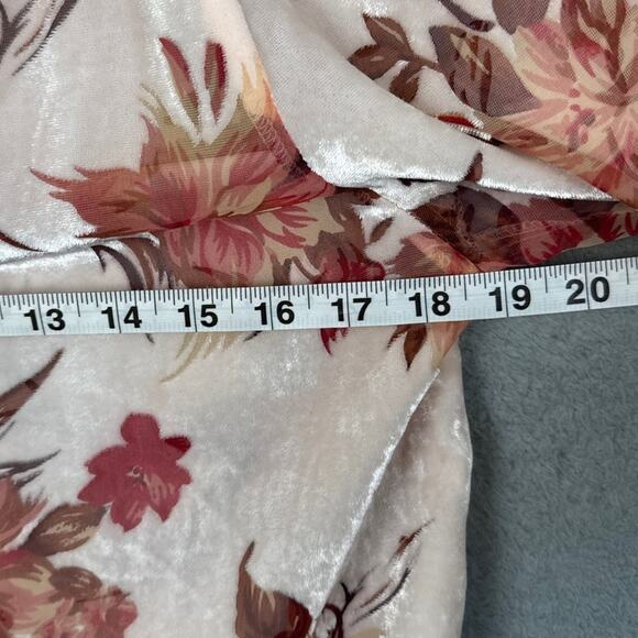 Velvet Burnout Peasant Blouse Floral Earth Tones Indie Boho Flowy Size XS NWOT - Picture 4 of 9